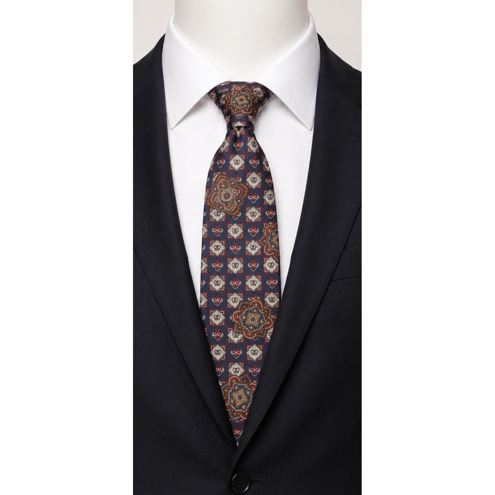 GIVENCHY Men's Silk Necktie Blue Maroon Gray Classy Handsome Luxury Tie